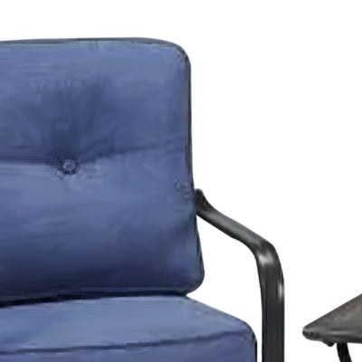 Four Seasons Courtyard Beaumont 3 Piece Deep Seating Patio Chat Set, Denim/Brown - VMInnovations