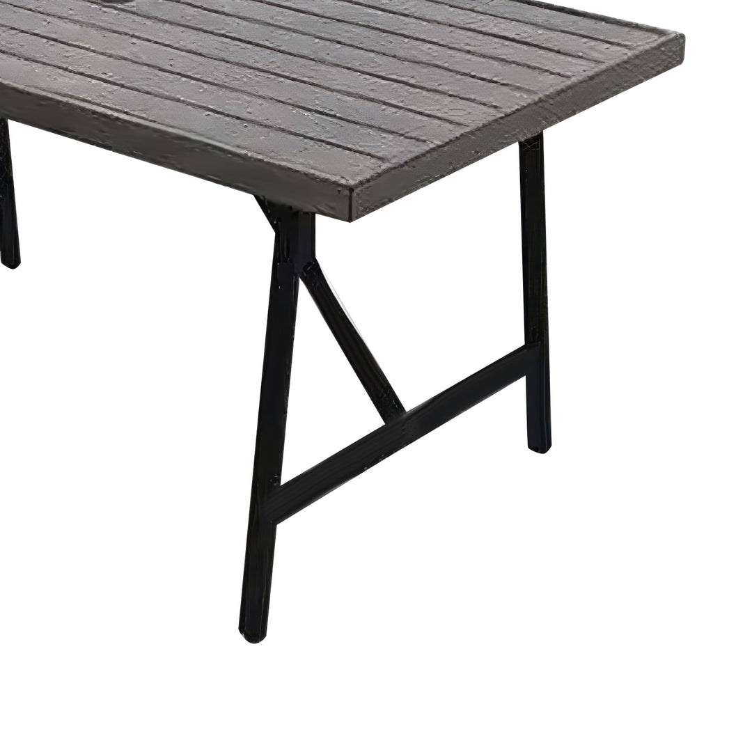 Four Seasons Courtyard 2 Tone Aluminum Eastport Slat Top Patio Dining Table