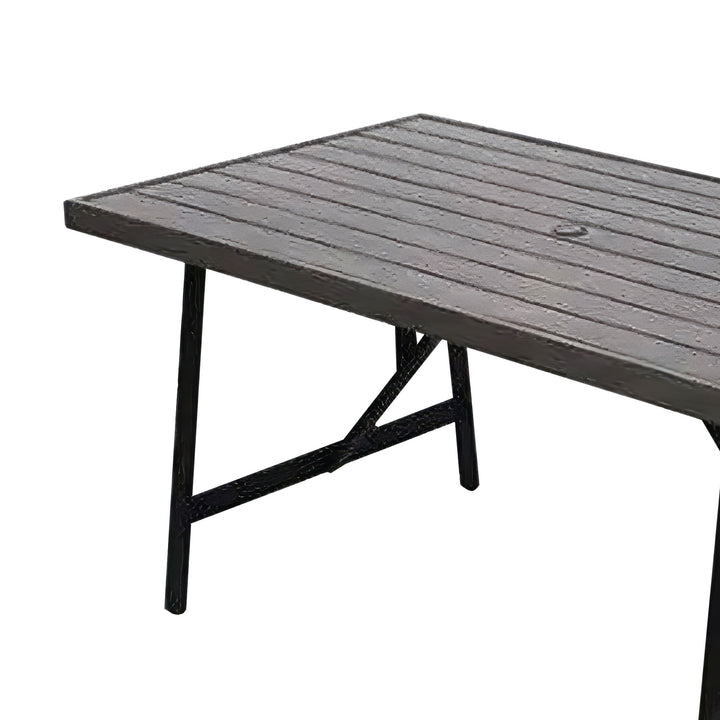 Four Seasons Courtyard 2 Tone Aluminum Slat Top Patio Dining Table (Open Box)