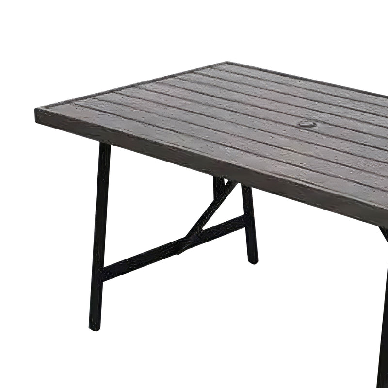 Four Seasons 2 Tone Aluminum Eastport Slat Top Patio Dining Table (Used)