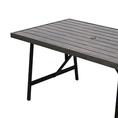 Four Seasons Courtyard 2 Tone Aluminum Slat Top Patio Dining Table (Open Box) - VMInnovations