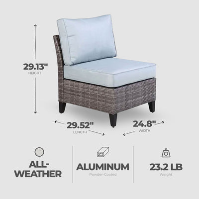 Four Seasons Courtyard Brisbane Aluminum Cushioned Chair, Light Gray (Open Box) - VMInnovations