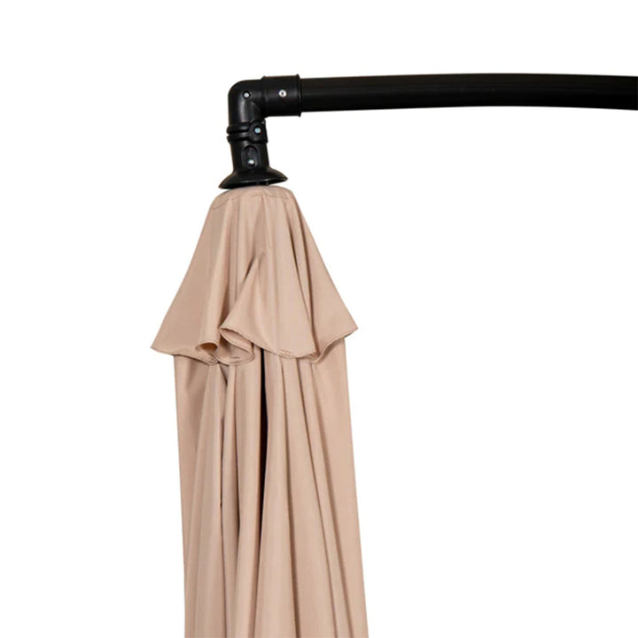 Four Seasons Courtyard 11.5ft Shaped Offset Patio Umbrella, Beige (For Parts) - VMInnovations