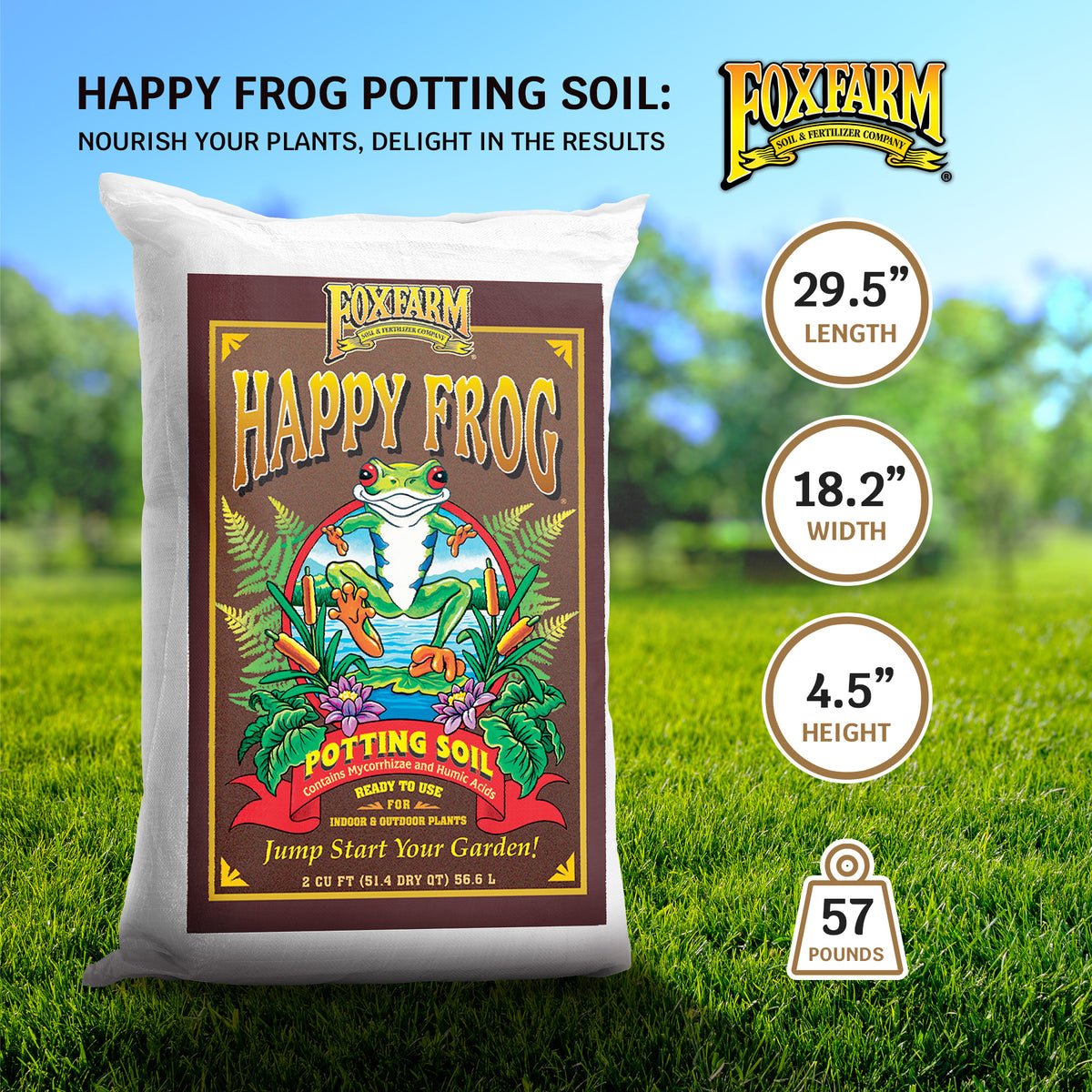 Foxfarm FX14047 Happy Frog Ph Adjusted Garden Potting Soil Mix, 2 Cubic Feet (For Parts)