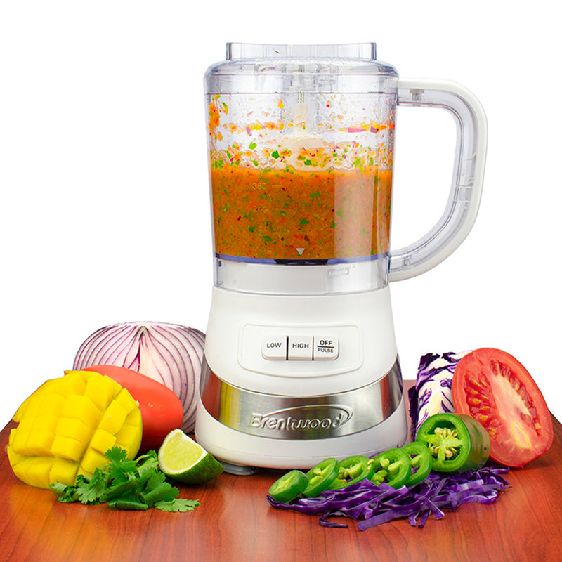 Brentwood FP-549W 3 Cup Kitchen Countertop Food Blender Chopper Processor(Used)