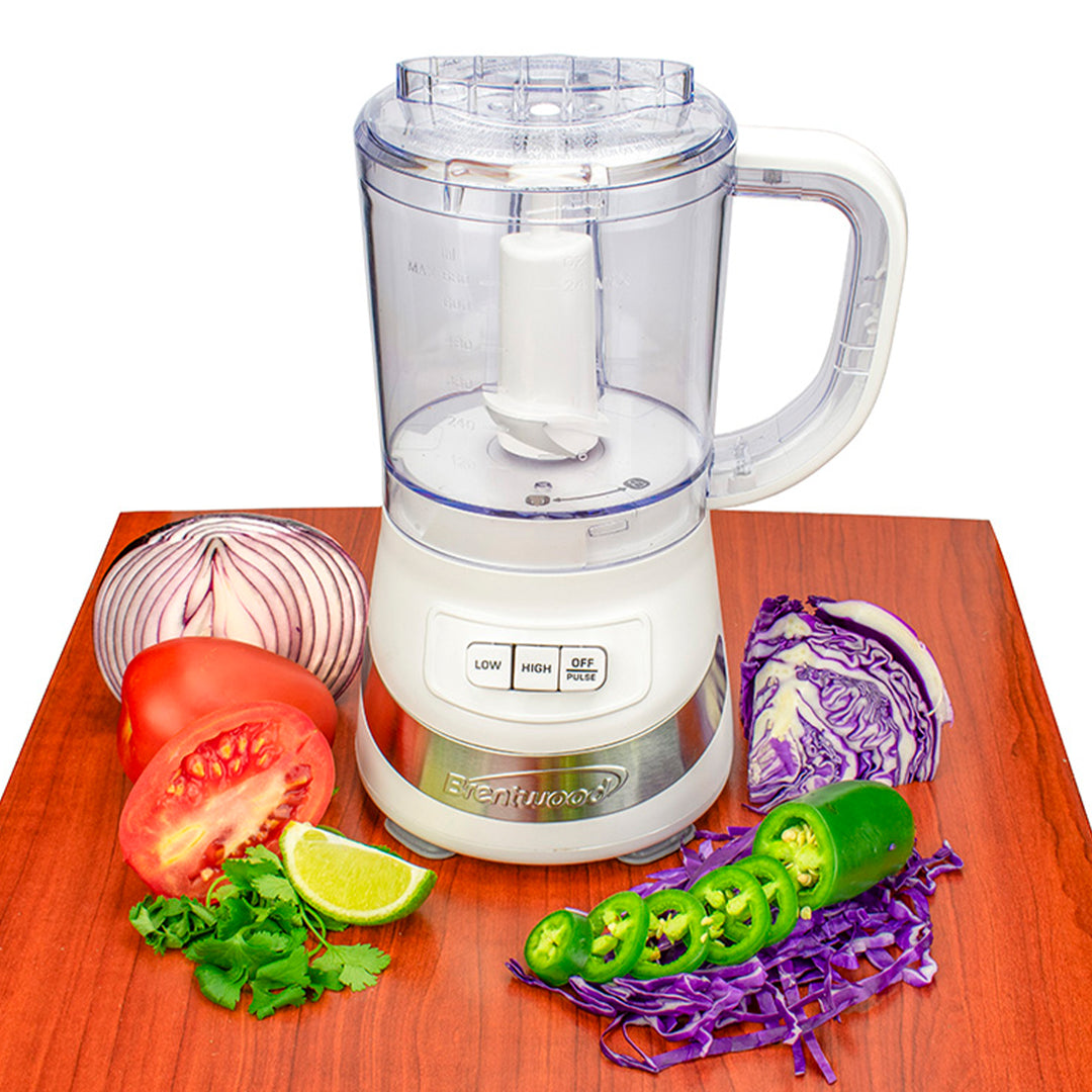 Brentwood FP-549W 3 Cup Kitchen Countertop Food Blender Chopper Processor(Used)