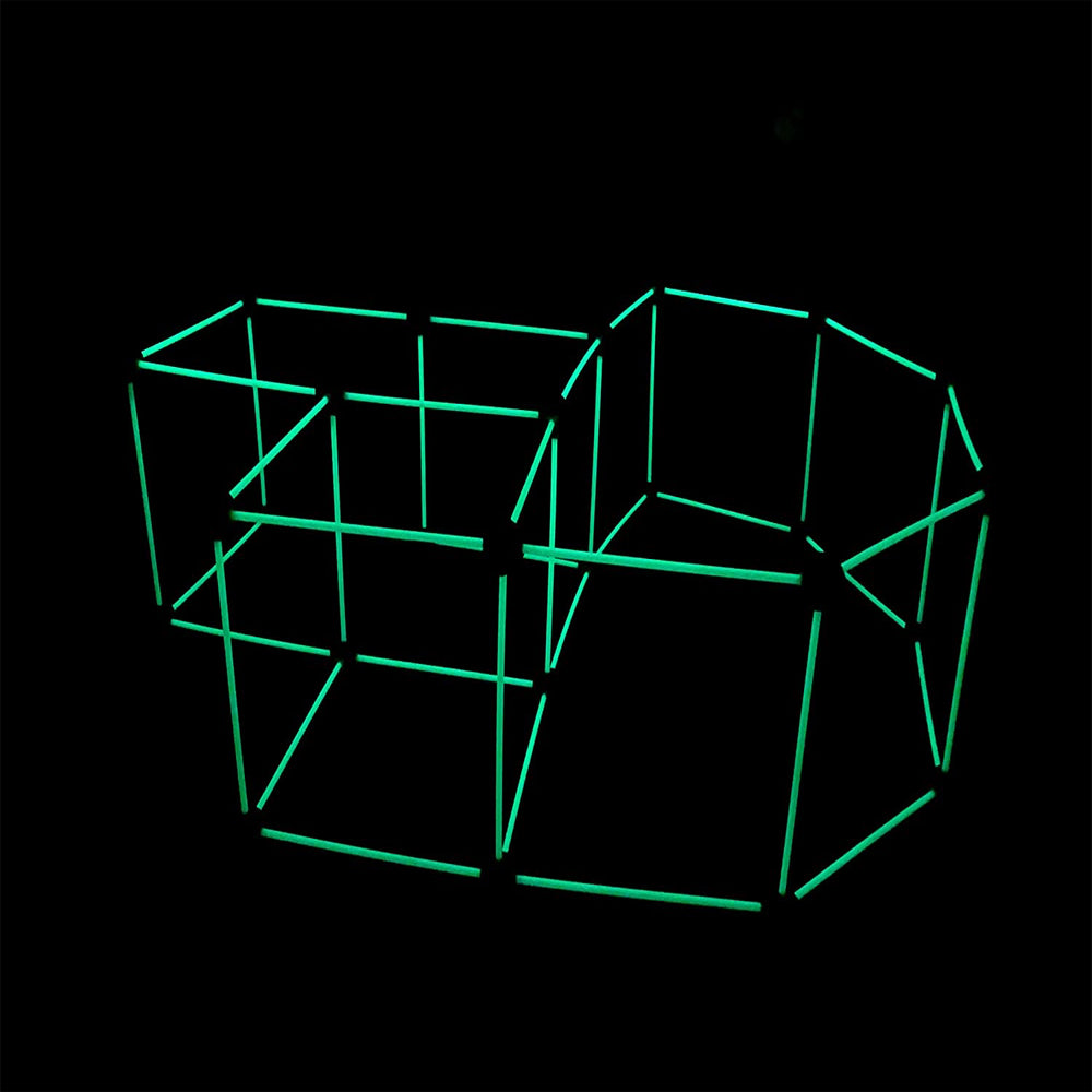 Funphix Glow in the Dark Poles and Balls Fort Play Kit, 77 pieces (Open Box) - VMInnovations