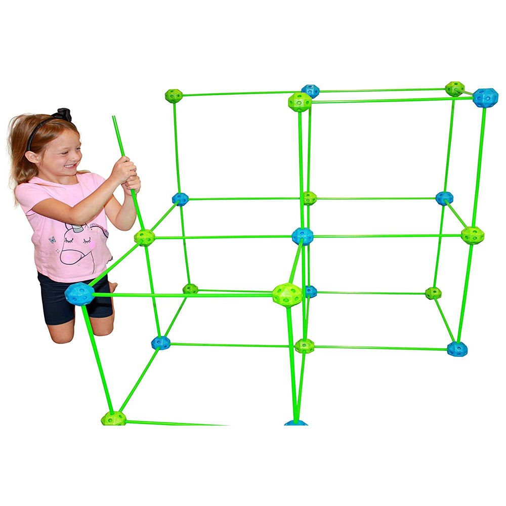 Funphix Glow in the Dark Poles and Balls Fort Play Kit, 77 pieces (Open Box) - VMInnovations