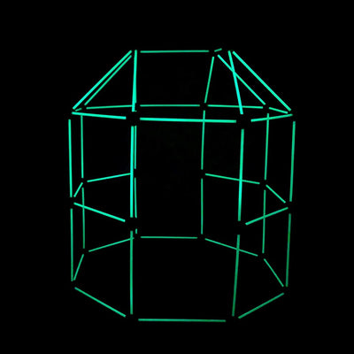Funphix Glow in the Dark Poles, Blue/Green Balls & Sheet Fort Kit, 77 pieces