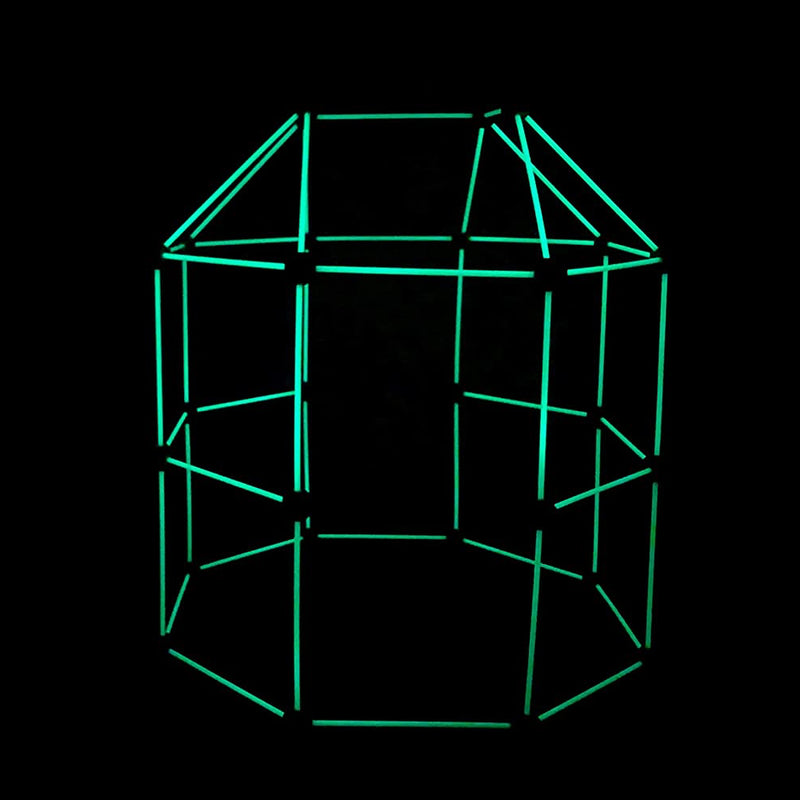 Funphix Glow in the Dark Poles, Blue/Green Balls & Sheet Fort Kit, 77 pieces