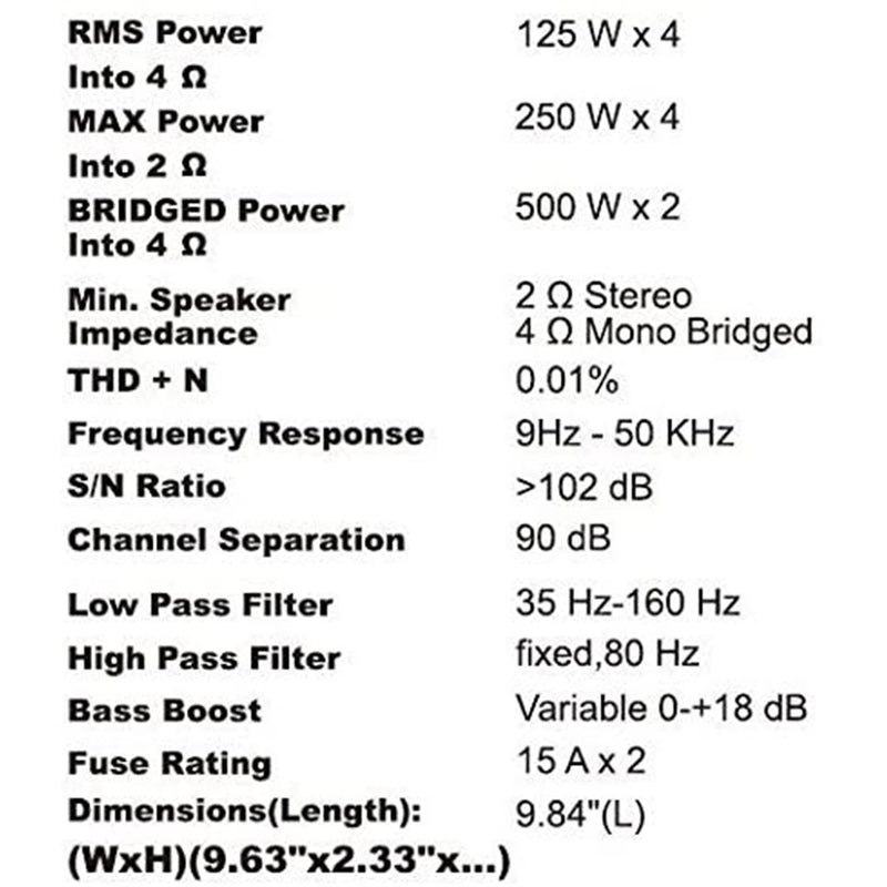 Sound Storm Lab FR1000.4 1000 Watt 4 Channel Bridgeable Class A/B Car Amplifier