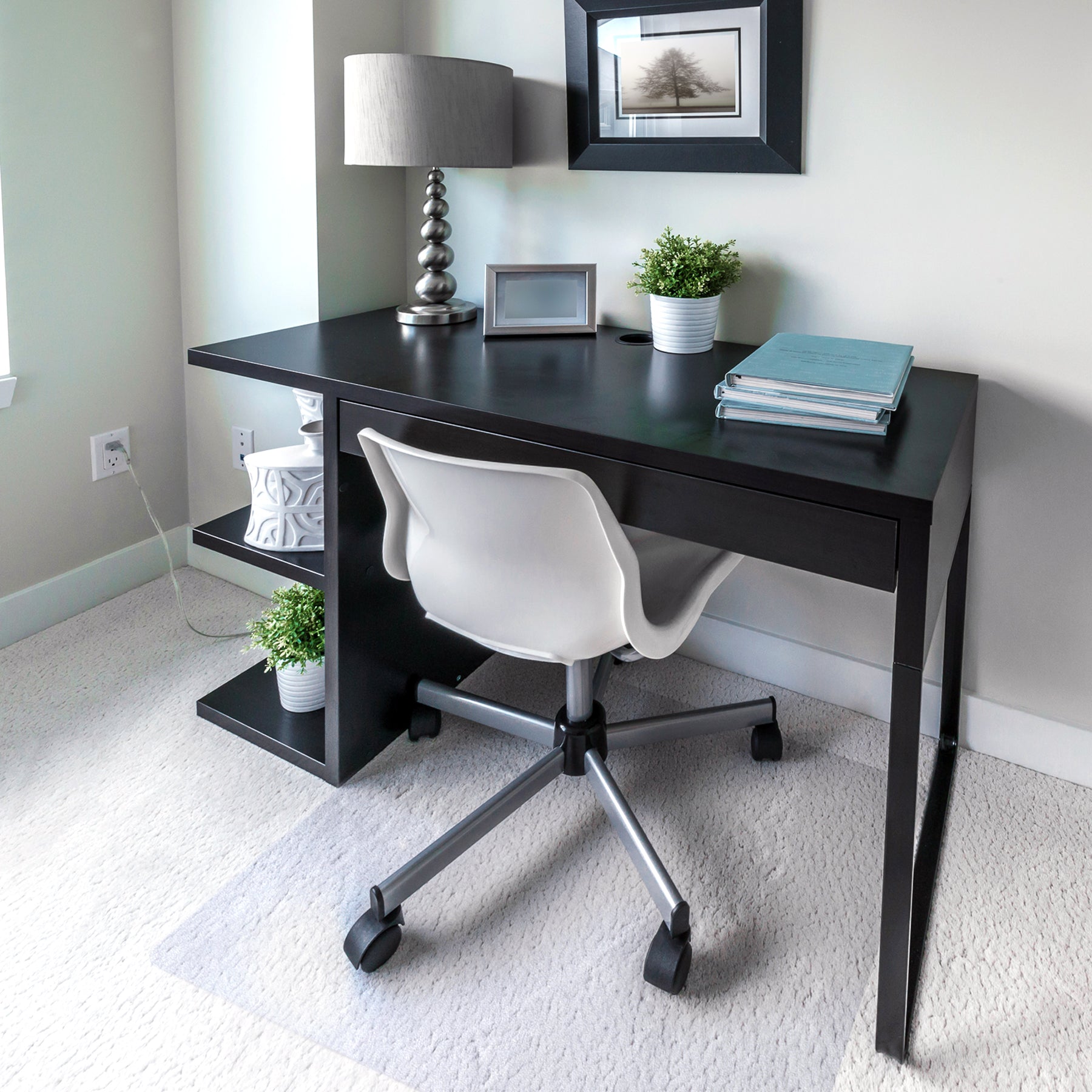 SIDIZ T50 Adjustable Ergonomic Office Desk Chair with Floor Carpet Mat, Gray
