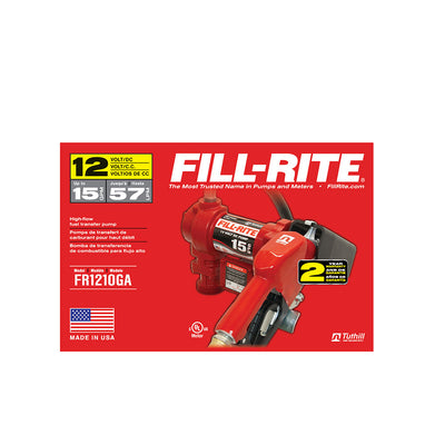 Fill-Rite FR1210GA 12 Volt DC Fuel Transfer Pump with Hose and Automatic Nozzle