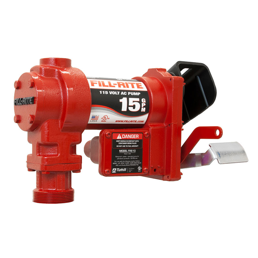 Fill-Rite Self Priming Cast Iron 115 Volt AC Fuel Pump and Elbow Kit with Nozzle