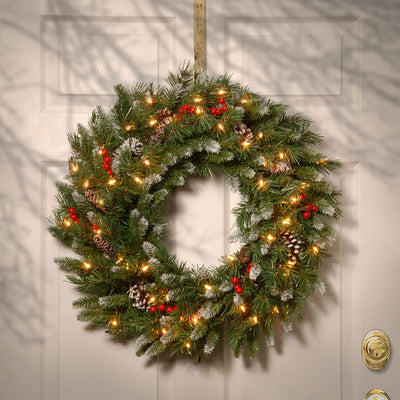 National Tree Company 30 In 275 Tip Prelit Plug In Frosted Berry Wreath (Used) - VMInnovations
