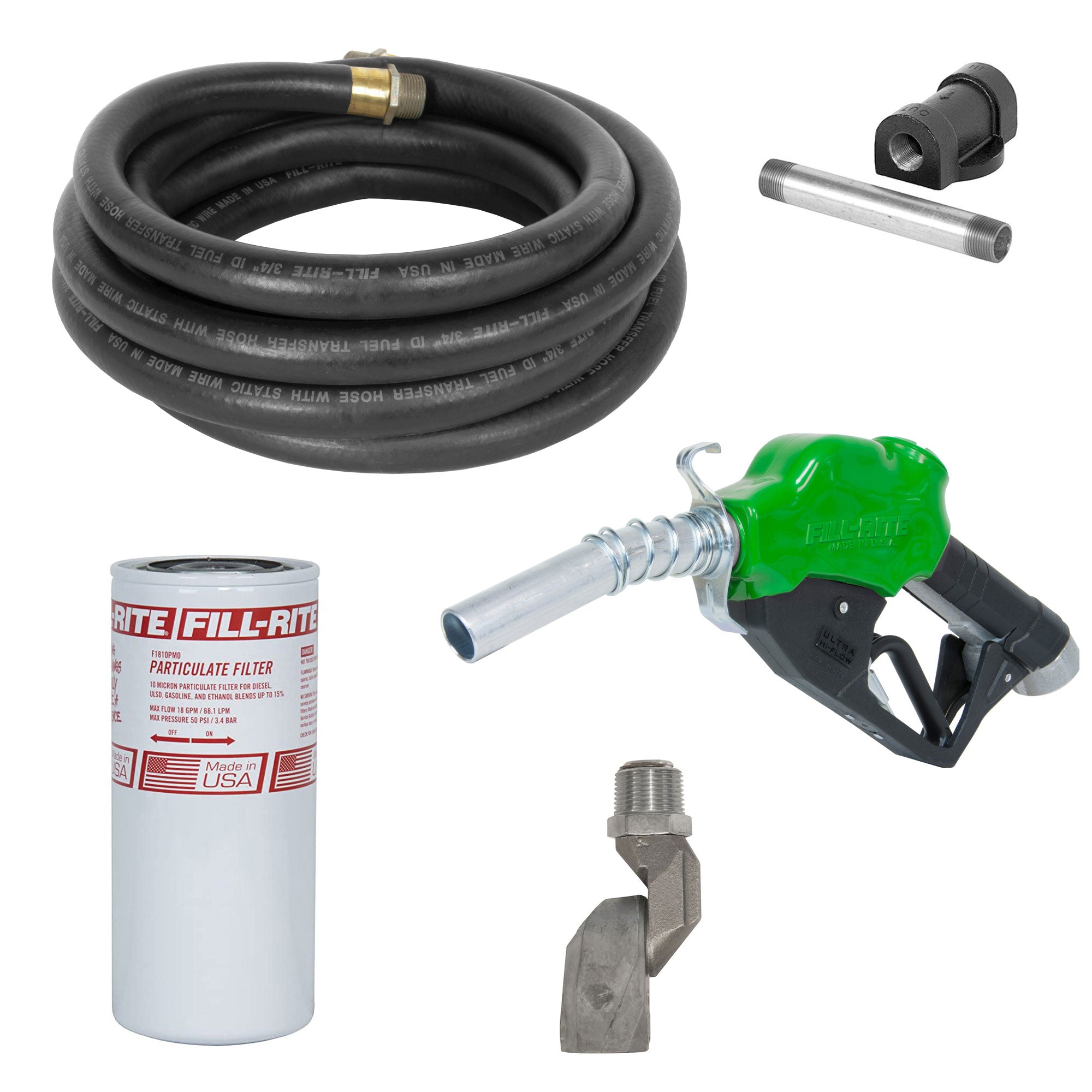 Fill Rite FRH07520 20 Ft Gasoline Fuel Pump Transfer Hose Bundle w/ Accessories