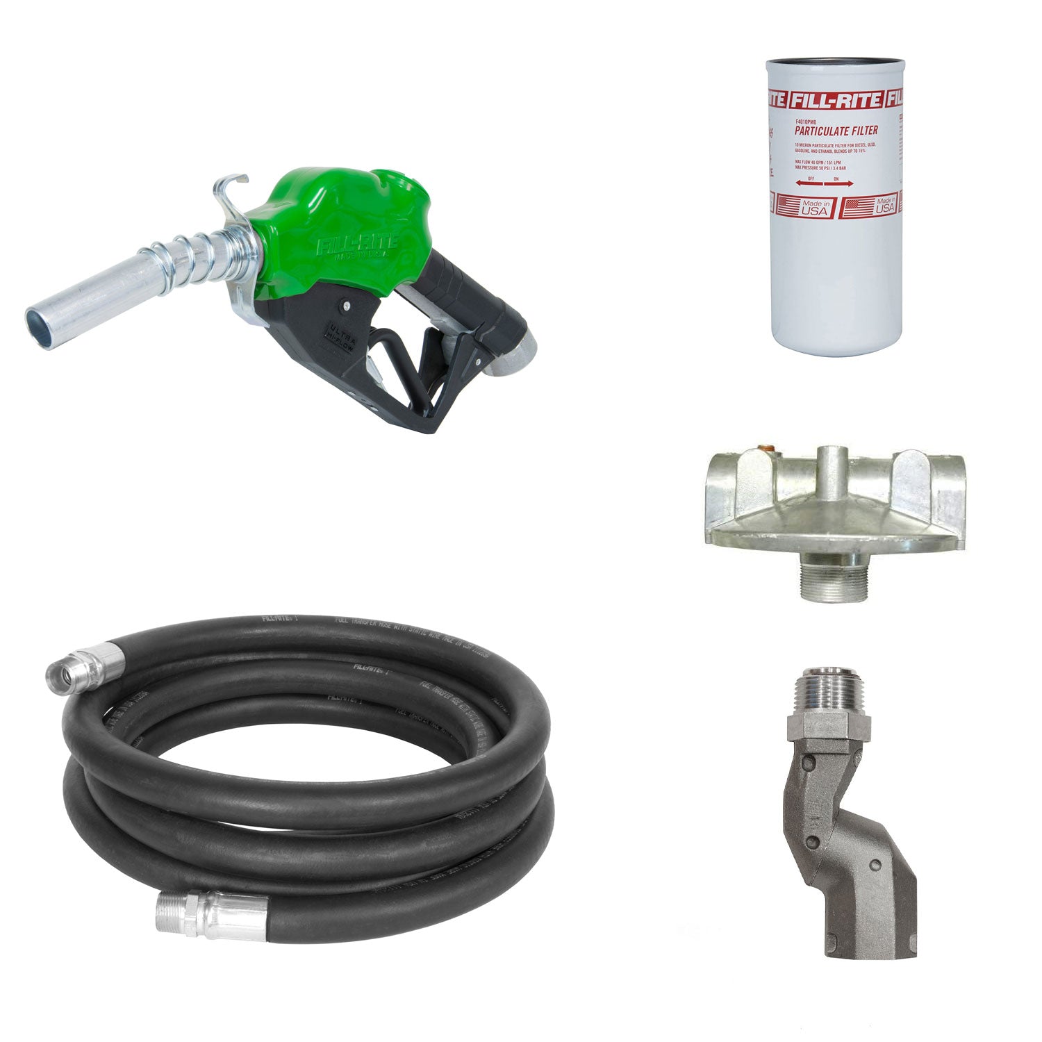 Fill-Rite 1" x 20' Fuel Discharge Hose w/Particulate Filter Kit, Nozzle & Swivel