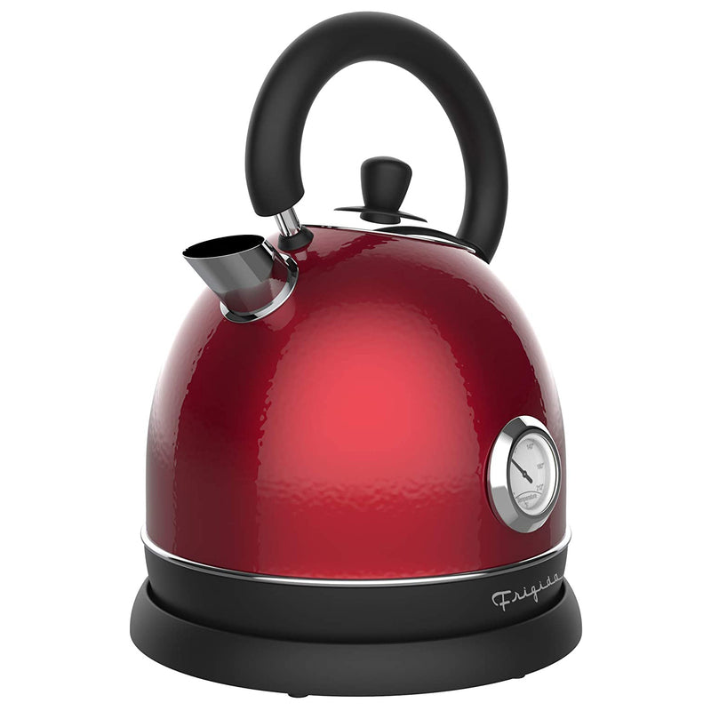 Frigidaire 1.8L Electric Stainless Steel Tea Kettle w/ Temp Gauge, Red (Used)