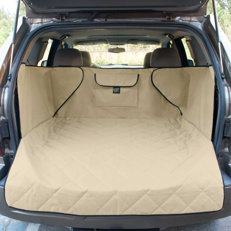 FrontPet XL 52 Inch SUV Pet Cargo Liner With Quilted Top for Any Pet Animal, Tan