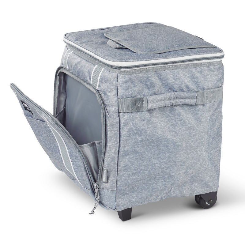 Igloo 40 Can Large Insulated Soft Cooler with Rolling Wheels, Gray (For Parts)
