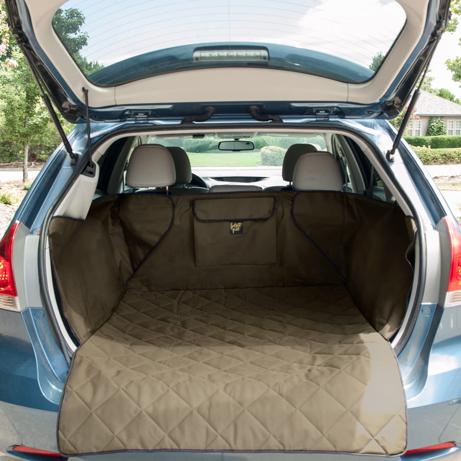 Large Adjustable Padded Quilt Interior SUV Cargo Cover Pet Liner, Tan (Open Box)