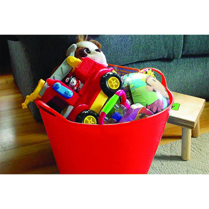 Little Giant FT11RED 11 Gal. Heavy Duty Farm Bucket Rubber Flex Tub with Handles