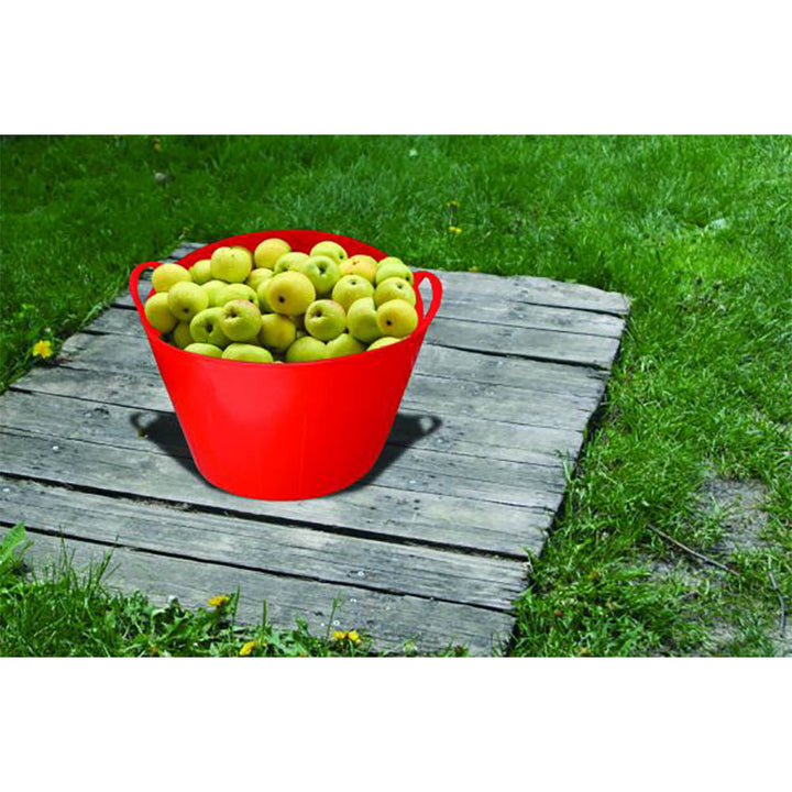 Little Giant FT11RED 11 Gal. Heavy Duty Farm Bucket Rubber Flex Tub with Handles