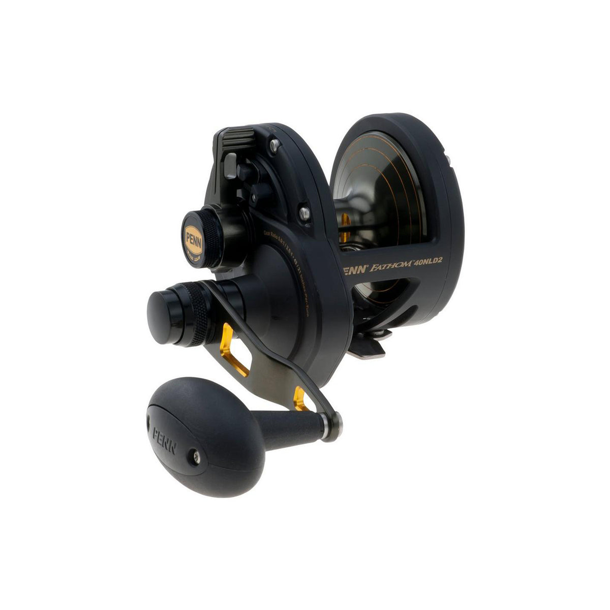 Penn FTH40NLD2 Fathom Lever Drag 2 Speed Right Hand Compact Fishing Reel, Black