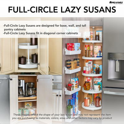 Rev-A-Shelf 28'' Lazy Susan Full-Circle Polymer 2-Shelf, White, 3072-28-11-52