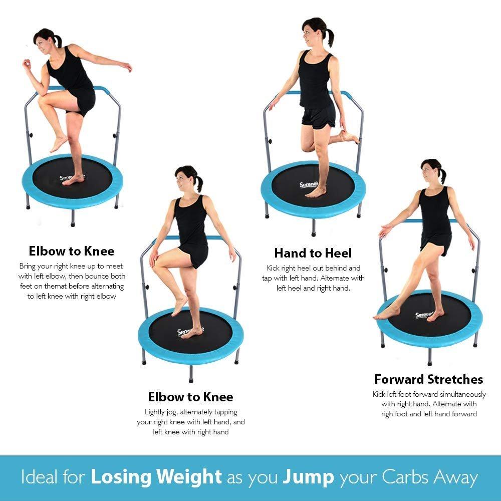 SereneLife 40 Inch Fitness Trampoline with Padded Frame Cover (Open Box)