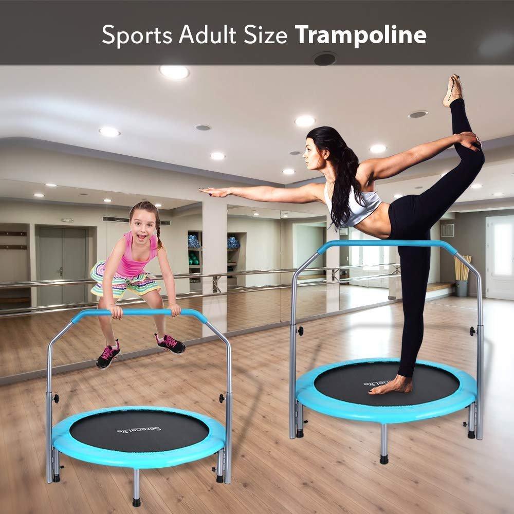 SereneLife 40 Inch Fitness Trampoline with Padded Frame Cover (Open Box) - VMInnovations