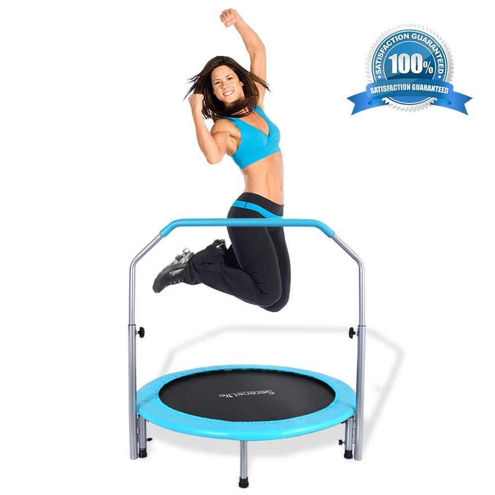 SereneLife 40 Inch Fitness Trampoline with Padded Frame Cover (Open Box)