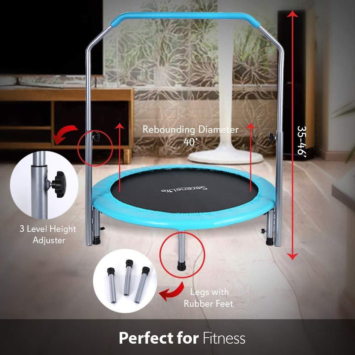 SereneLife 40 Inch Fitness Trampoline with Padded Frame Cover (Used) - VMInnovations