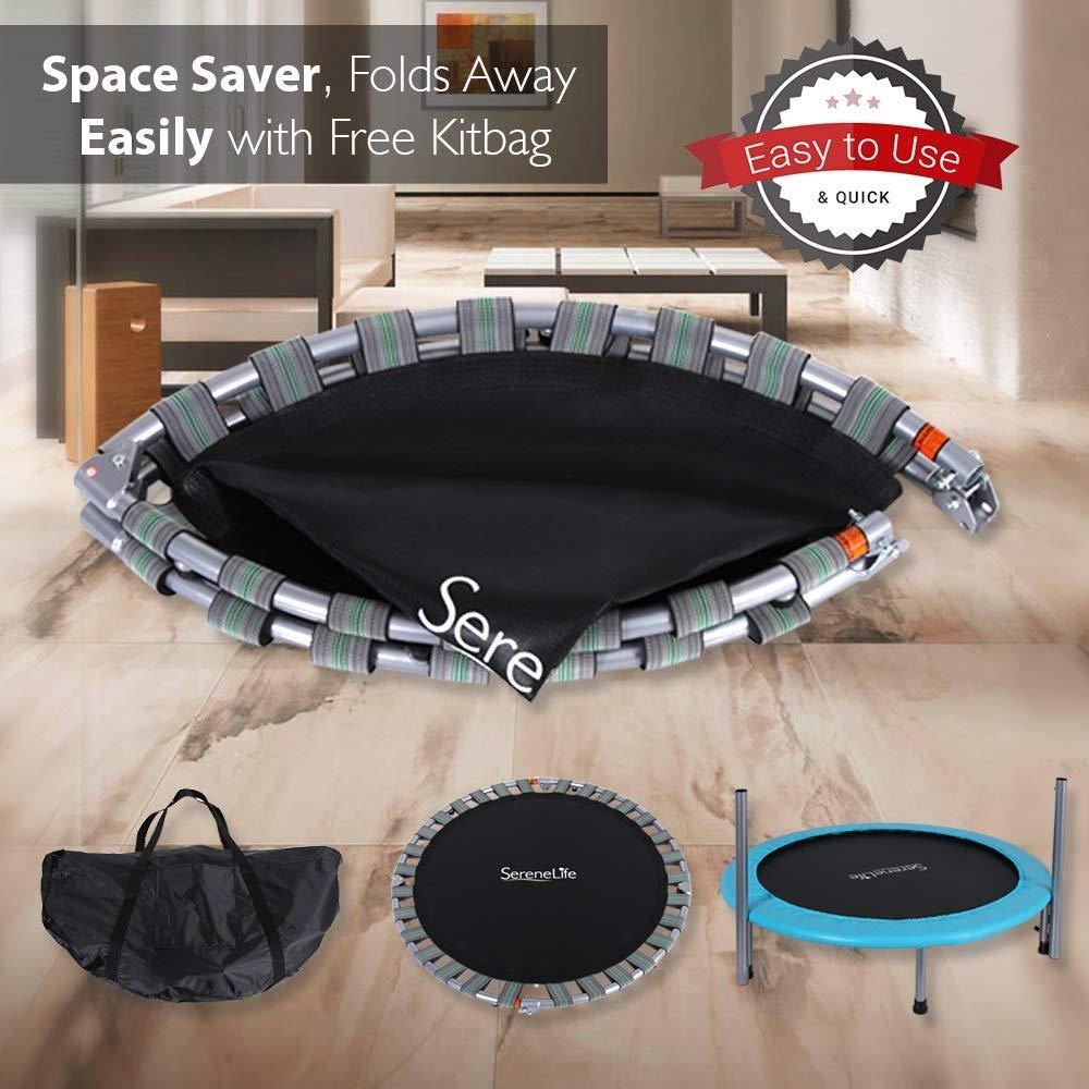 SereneLife 40 Inch Fitness Trampoline with Padded Frame Cover (Open Box)