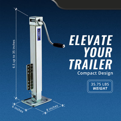 Fulton Bolt On 5000Lb Square Tube & Fixed Trailer Tongue Jack w/Drop Leg (Used) - VMInnovations