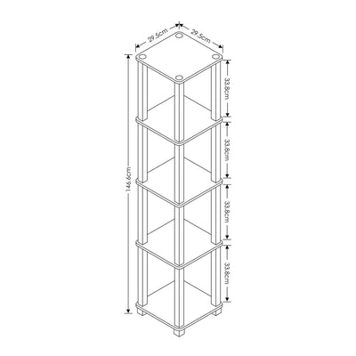 Furinno Turn-N-Tube 5 Tier Wooden Bedroom Corner Display Shelf, Black (Open Box) - VMInnovations