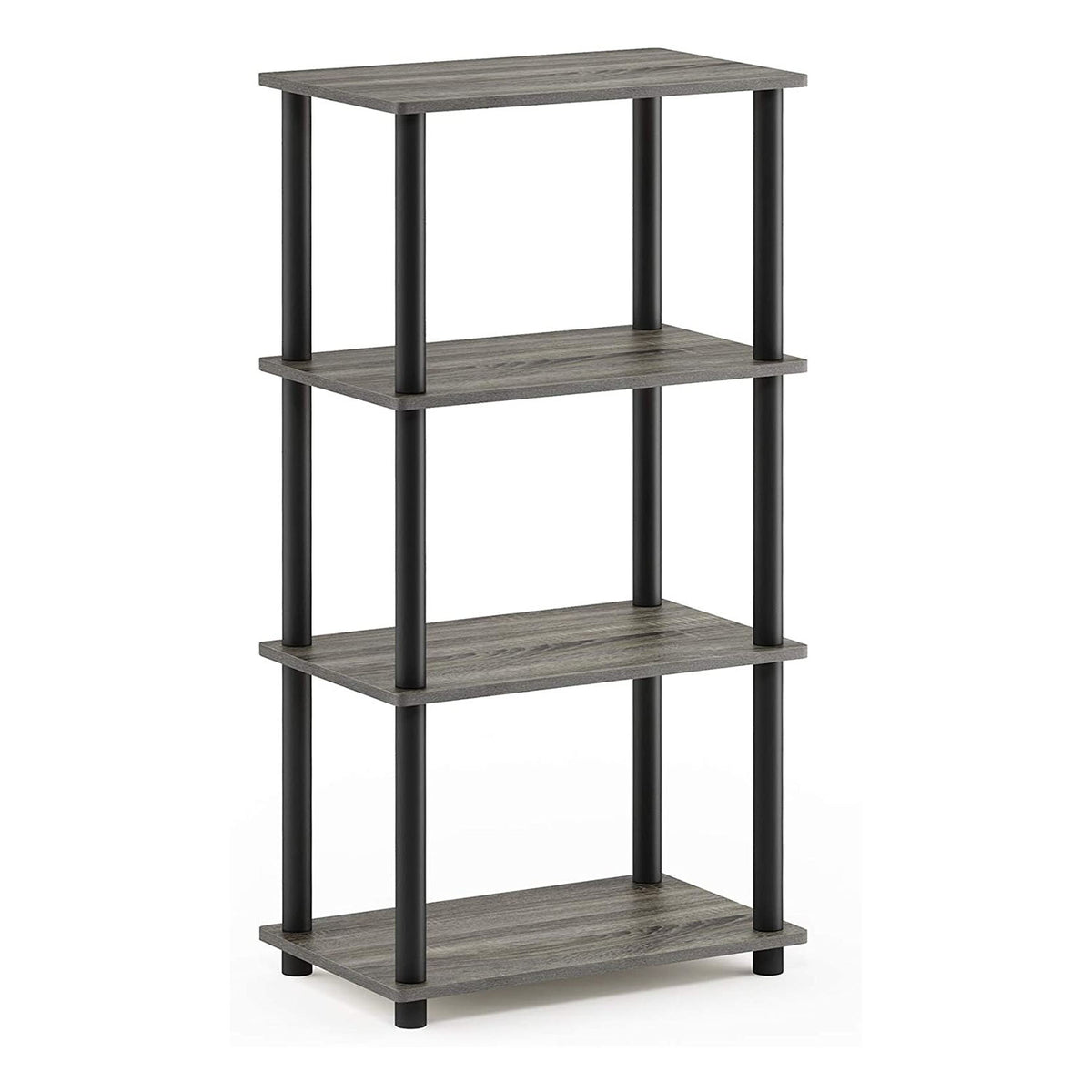Furinno Turn-N-Tube 4 Tier Wooden Bedroom Corner Display Shelf, French Oak Grey - VMInnovations