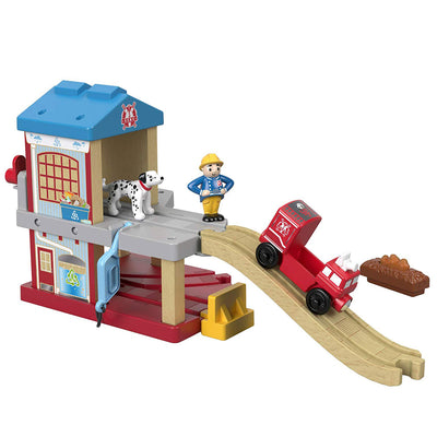 Thomas & Friends FVD12 Wooden SSRC Rescue Firehouse Thomas the Tank Engine, Red