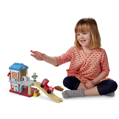 Thomas & Friends FVD12 Wooden SSRC Rescue Firehouse Thomas the Tank Engine, Red
