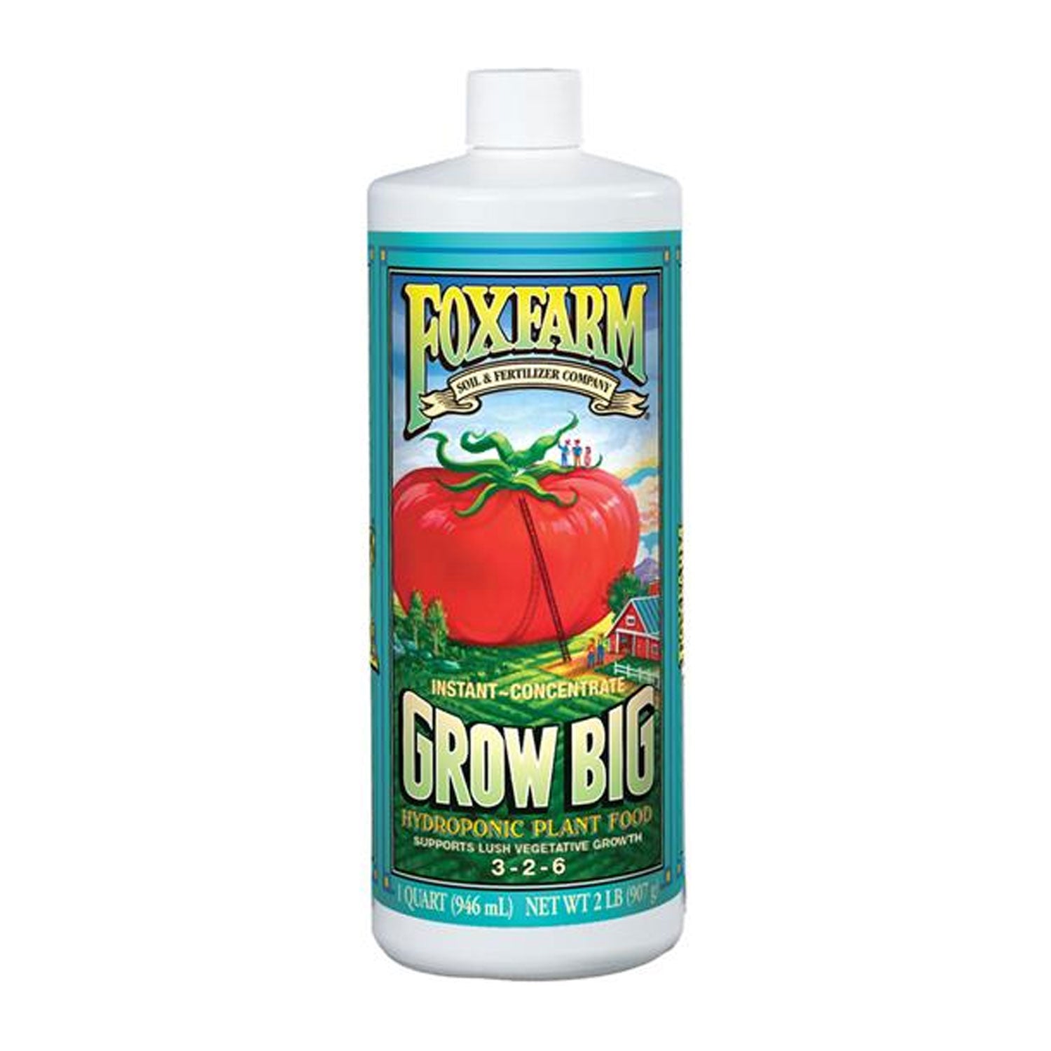 FoxFarm FX14010 Grow Big Hydroponic Liquid Concentrated Fertilizer, 1 Quart - VMInnovations