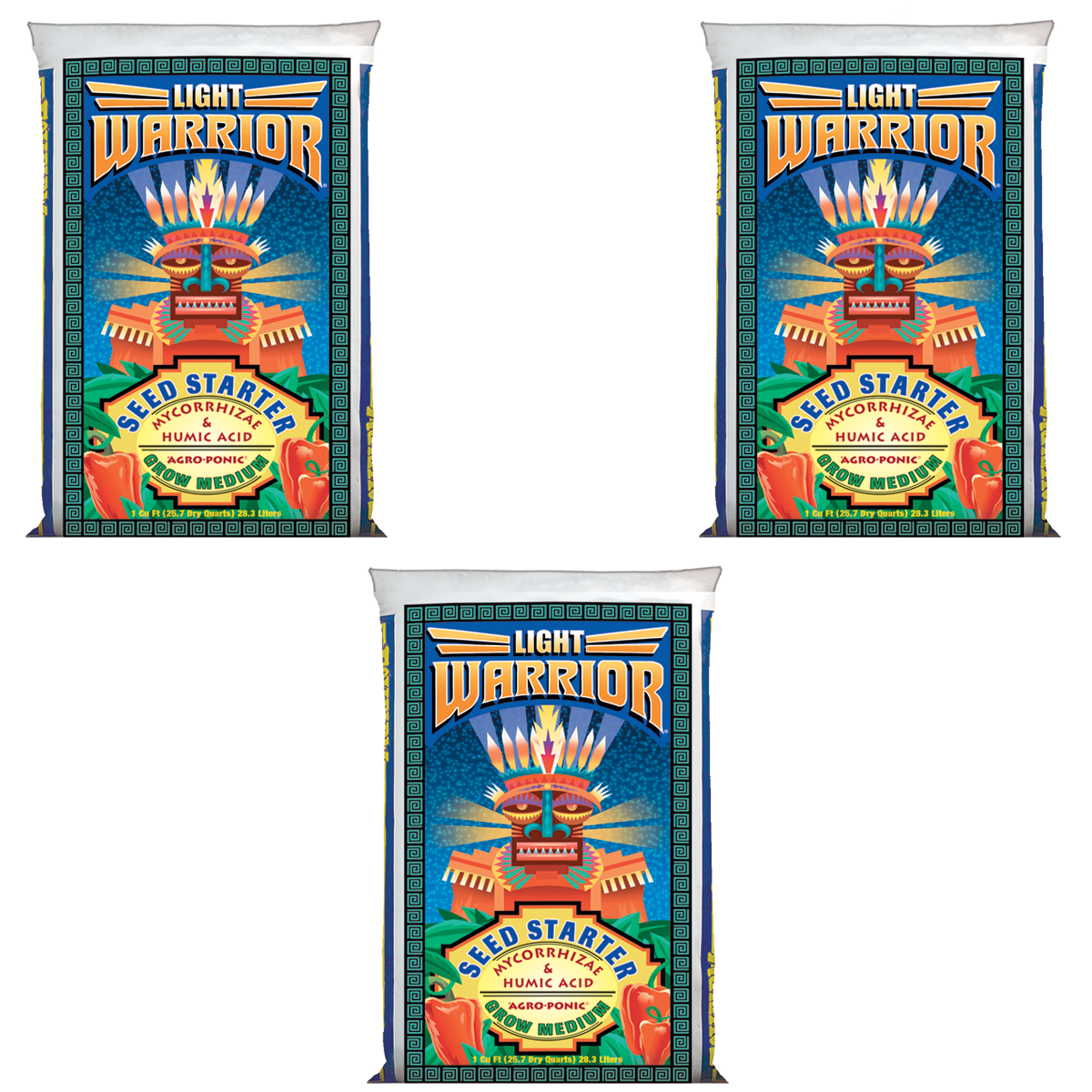 FoxFarm FX14023 Light Warrior Soilless Seed Germinator Starter Mix, 26 Quart (3) - VMInnovations