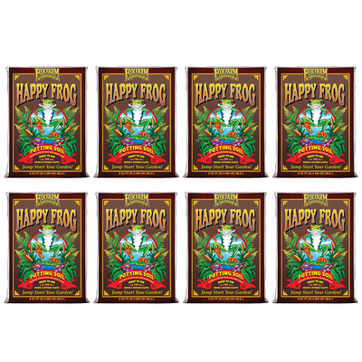 FoxFarm FX14047 Happy Frog pH Adjusted Garden Potting Soil Bag, 2 Cu Ft (8 Pack)