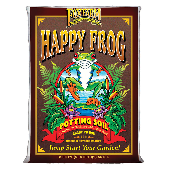 FoxFarm FX14047 Happy Frog pH Adjusted Garden Potting Soil Bag, 2 Cu Ft (3 Pack)