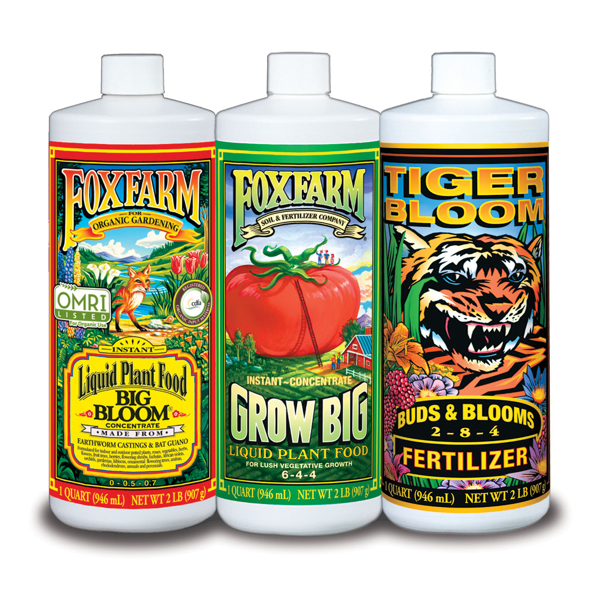 FOXFARM FX14049 Hydro Nutrient Trio Tiger Bloom Grow 3 Qts Liquid Plant Grow - VMInnovations