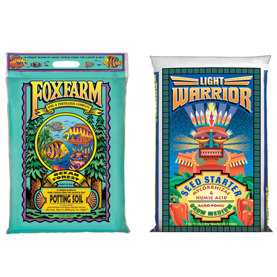 FoxFarm FX14053+FX14023 Ocean Forest Plant Soil w/Light Warrior Seed Starter Mix