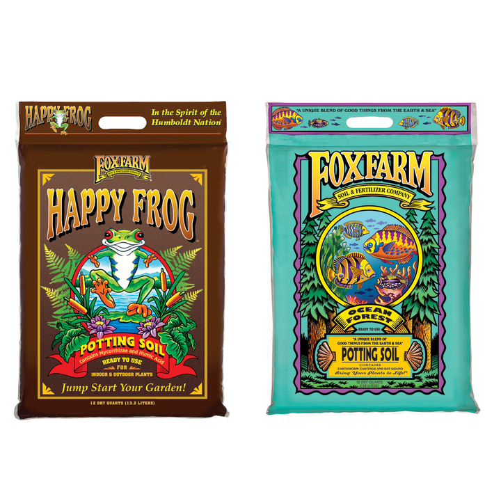 FoxFarm FX14053+FX14054 Ocean Forest w/Happy Frog Garden Potting Soils, 12 Quart