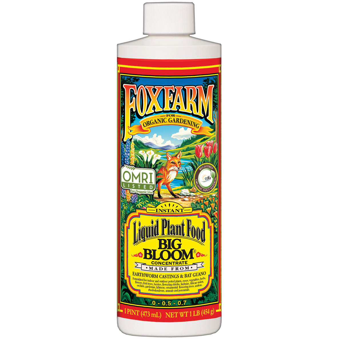 FoxFarm FX14091 Big Bloom Liquid Concentrate Organic Plant Food, 1 Pint (4 Pack) - VMInnovations