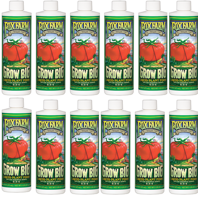 FoxFarm FX14092 Grow Big 1 Pint Liquid Concentrate Plant Fertilizer, 12 Pack