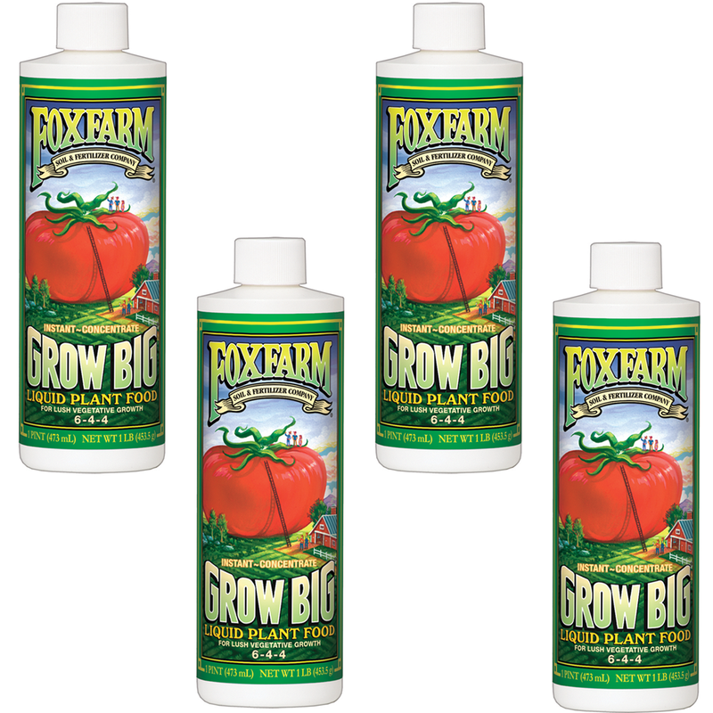 FoxFarm Grow Big Liquid Concentrate Plant Fertilizer, 4 Pint Bottles | FX14092