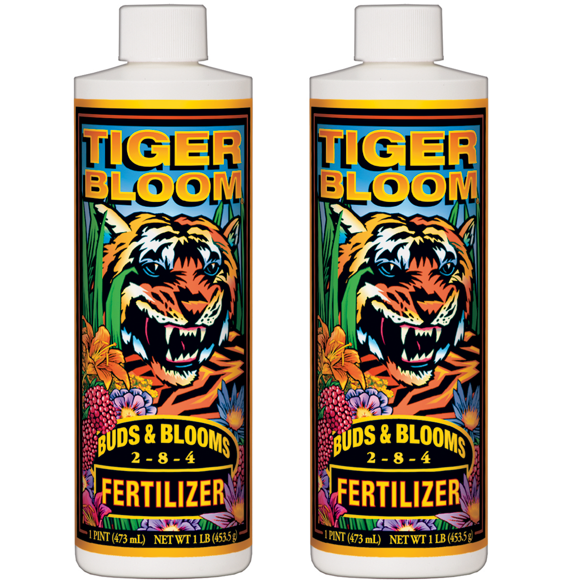 FoxFarm FX14093 Tiger Bloom Liquid Concentrate Plant Fertilizer, 1 Pint (2 Pack) - VMInnovations
